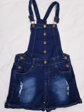 Denim Diva Blue Overall Shorts For Kids